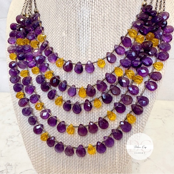 Special Edition Amethyst And Citrine Necklace Medium Length - Picture 1 of 9